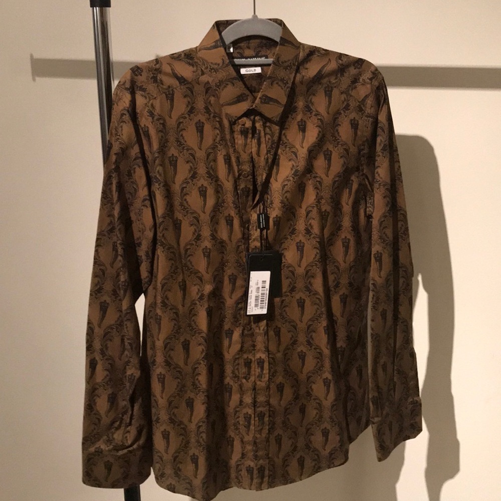 Dolce & Gabbana Long Sleeved Brown/Black Shirt